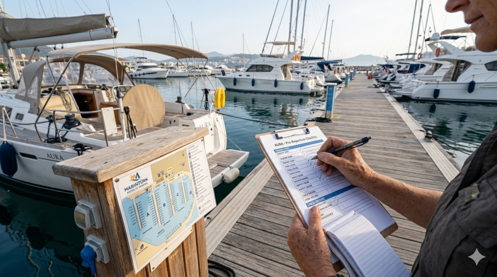 Чек‑лист и блокнот для приёмки яхты на понтоне