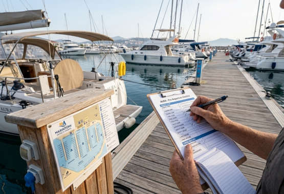 Чек‑лист и блокнот для приёмки яхты на понтоне